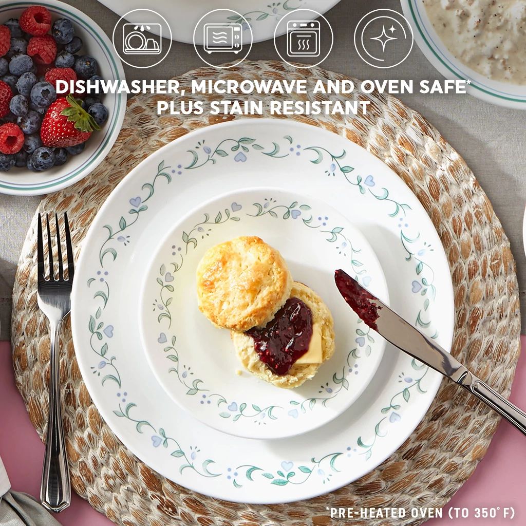 Corelle® Country Cottage 16-piece Mugless Dinnerware Set, Service for 4