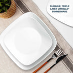 Corelle® Boutique Vivid White 8-piece Dinnerware Set, Service for 4