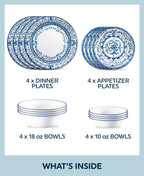 Corelle® Portofino 16-piece Dinnerware Set, Service for 4