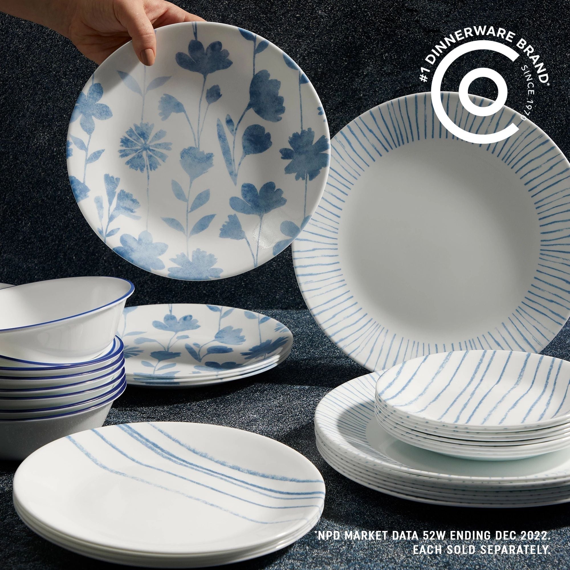 Corelle® Botanical Stripes 18-ounce Cereal Bowls, 6-pack